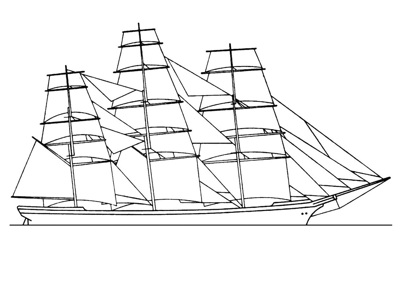 Skizze des Schifftyps Vollschiff