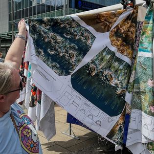 Stoffmarkt in Bremerhaven beim Bürgerbummel