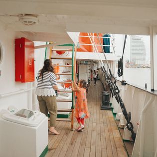 An Deck des Feuerschiffs Elbe 1