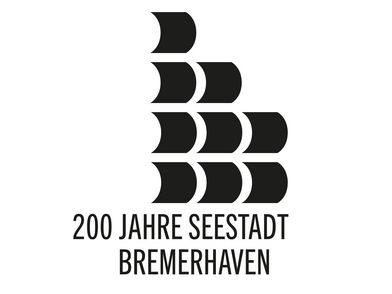 So sieht das Logo aus zum 200. Geburtstag der Stadt Bremerhaven: Es stellt die neun Stadtteile in den Mittelpunkt und zeugt gleichzeitig schon auf den ersten Blick von der großen maritimen Tradition der Stadt.