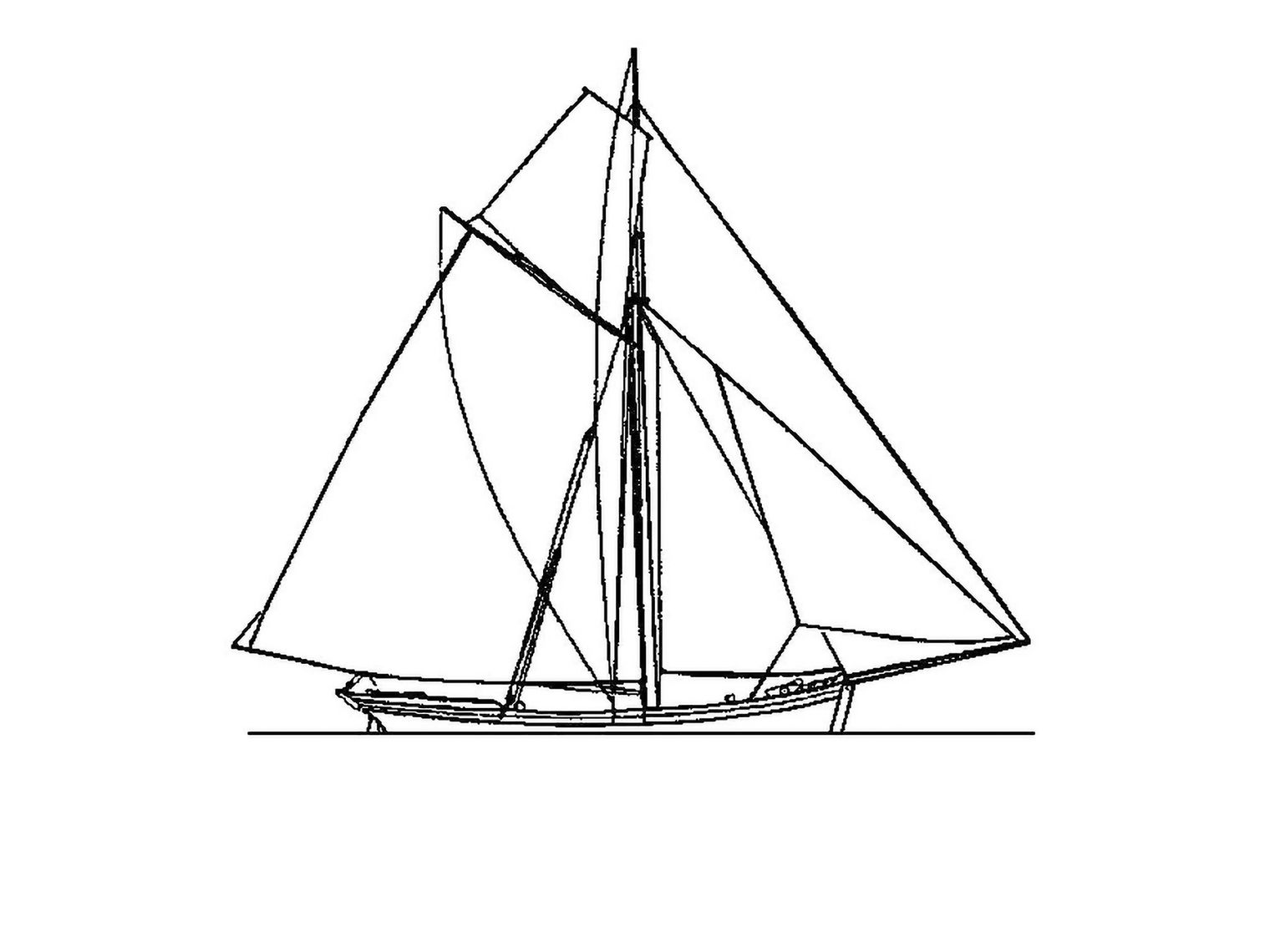 Skizze des Schifftyps Kutter