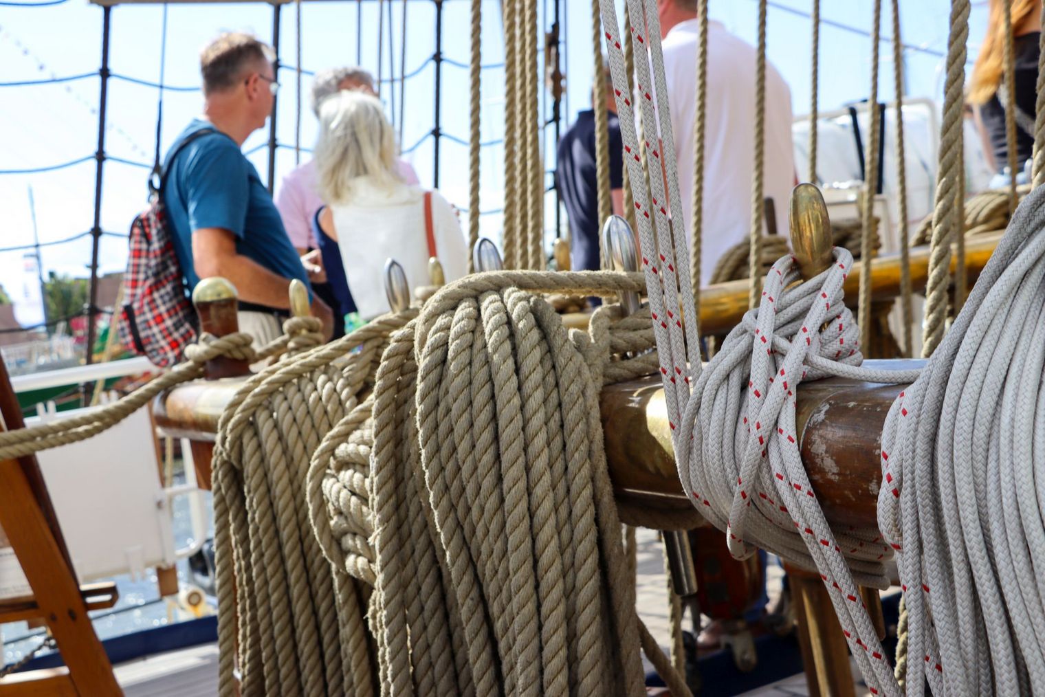 Taue auf einem Segelschiff