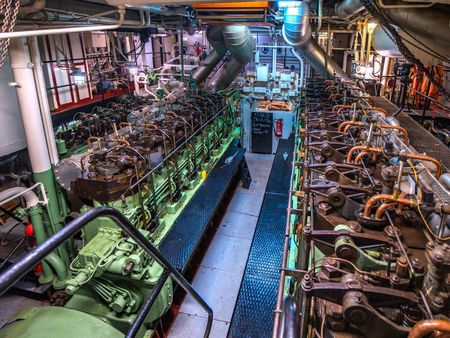 Der Maschinenraum der FMS Gera im Schaufenster Fischereihafen in Bremerhaven