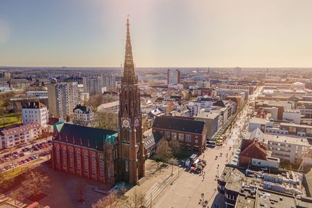 Luftaufnahme der Fußgängerzone Bremerhavens
