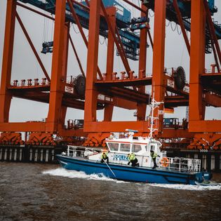 Die "Lesmona", das Schiff der WSP Wasserschutzspolizei Bremen