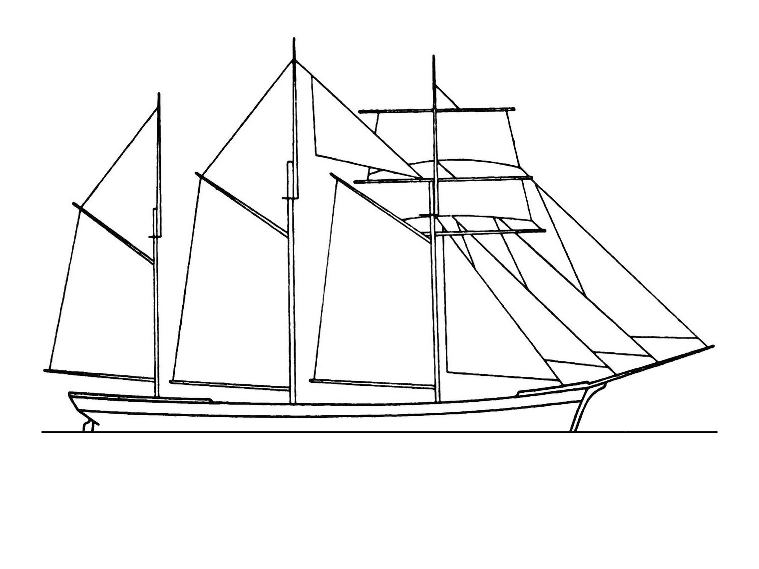 Skizze des Schifftyps Toppsegelschoner