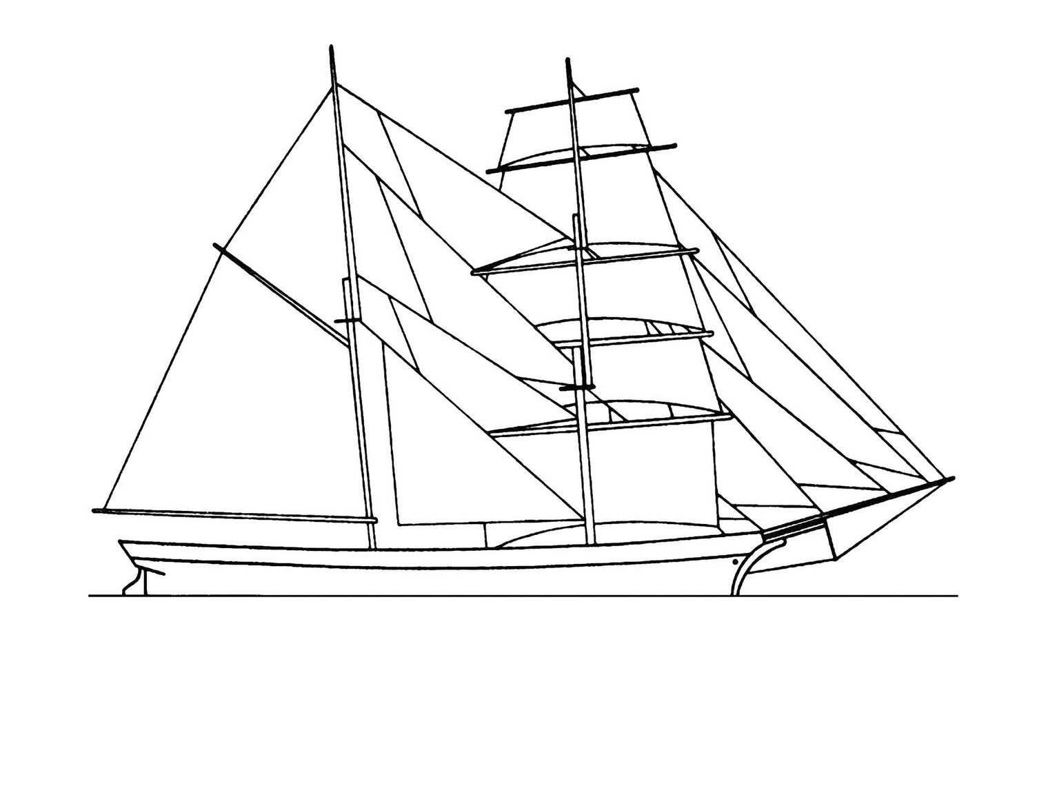 Skizze des Schifftyps Brigante