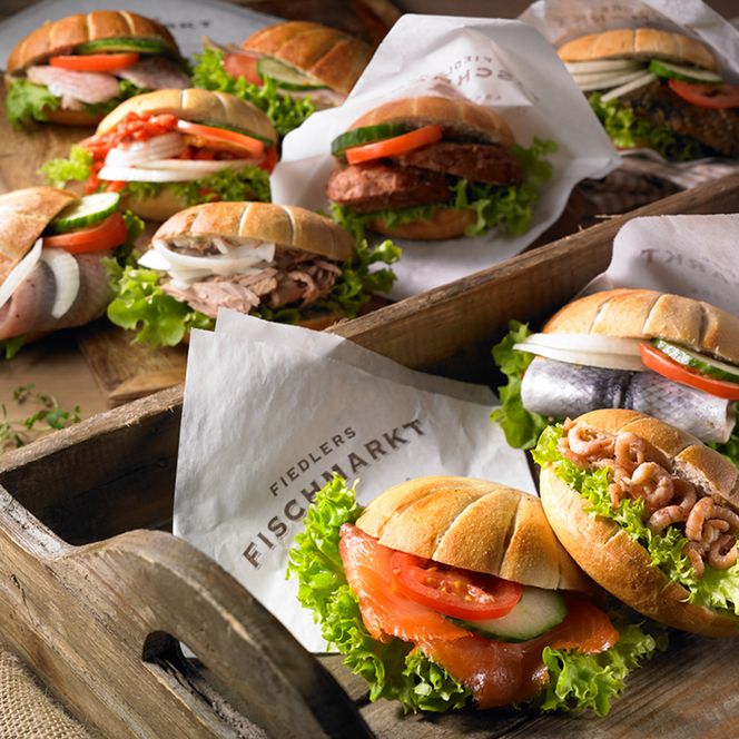 Muschelförmige Fischbrötchen