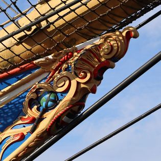 Die Galionsfigur der Schulschiff Deutschland