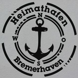 Schriftzug Heimathafen Bremerhaven